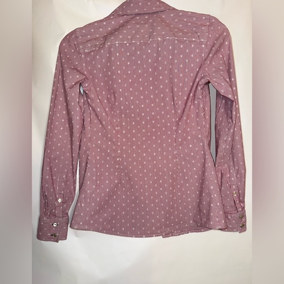 Tommy Hilfiger Stretch Size XS Pink Polka Dot Long Sleeve Fitted Dress Shirt - Picture 12 of 12